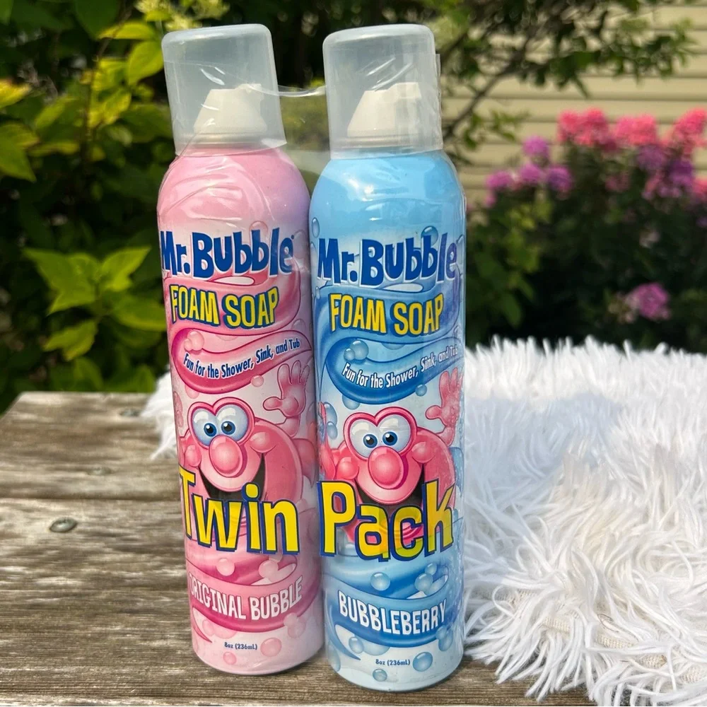 Mr. Bubble Foam Soap Twin Pack - Original Bubble & Bubbleberry 8 oz cans NEW